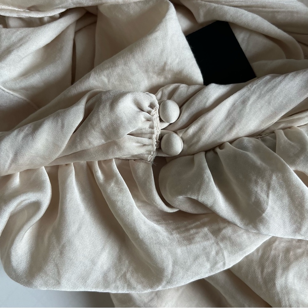 Talbots Cream Ruched Blouse - Picture 9 of 12